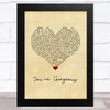 Baby Bird You're Gorgeous Vintage Heart Song Lyric Music Art Print