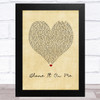 Post Malone Blame It On Me Vintage Heart Song Lyric Music Art Print