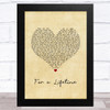 Ryann Darling For a Lifetime Vintage Heart Song Lyric Music Art Print