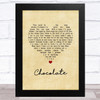 Snow Patrol Chocolate Vintage Heart Song Lyric Music Art Print