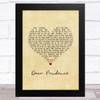 The Beatles Dear Prudence Vintage Heart Song Lyric Music Art Print