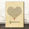 The Killers Spaceman Vintage Heart Song Lyric Music Art Print