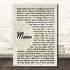 Il Divo Mama Vintage Script Song Lyric Print