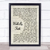 Jeremy Camp Walk By Faith Vintage Script Song Lyric Print