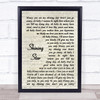 Jerry Garcia Band Shining Star Vintage Script Song Lyric Print
