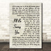 Jimmy Durante I'll Be Seeing You Vintage Script Song Lyric Print
