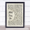 Jimmy Durante I'll Be Seeing You Vintage Script Song Lyric Print