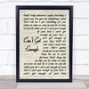 Bad Company Can't Get Enough Vintage Script Song Lyric Print