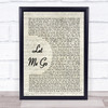 NF Let Me Go Vintage Script Song Lyric Print
