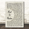 Ozzy Osbourne Road to Nowhere Vintage Script Song Lyric Print