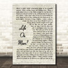 Pink Beam Me Up Vintage Script Song Lyric Print