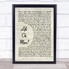 Pink Beam Me Up Vintage Script Song Lyric Print