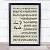 Sammy Kershaw Love Of My Life Vintage Script Song Lyric Print