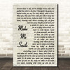 Steve Harley Make Me Smile Vintage Script Song Lyric Print