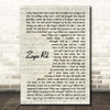 Stone Sour Zzyzx Rd. Vintage Script Song Lyric Print