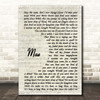 The Gaslight Anthem Mae Vintage Script Song Lyric Print