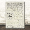 The Only Ones Another Girl, Another Planet Vintage Script Song Lyric Print