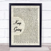 The Revivalists Keep Going Vintage Script Song Lyric Print