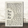 Black Sabbath Fairies Wear Boots Vintage Script Song Lyric Print