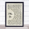 Blink-182 I Miss You Vintage Script Song Lyric Print