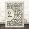 Breaking Benjamin Better Days Vintage Script Song Lyric Print