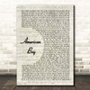 Estelle (feat. Kanye West) American Boy Vintage Script Song Lyric Print