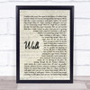 Foo Fighters Walk Vintage Script Song Lyric Print