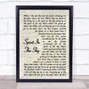 Norman Greenbaum Spirit In The Sky Vintage Script Song Lyric Wall Art Print