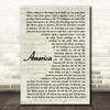 Razorlight America Vintage Script Song Lyric Wall Art Print