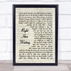 Richard Marx Right Here Waiting Vintage Script Song Lyric Wall Art Print