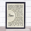 Sleeping At Last Saturn Vintage Script Song Lyric Wall Art Print
