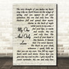 Sting My one and only love Vintage Script Song Lyric Wall Art Print