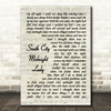 The Doobie Brothers South City Midnight Lady Vintage Script Song Lyric Wall Art Print