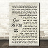 Tom Odell Grow Old With Me Vintage Script Song Lyric Wall Art Print