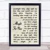 Tom Petty Alright For Now Vintage Script Song Lyric Wall Art Print