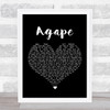 Bear's Den Agape Black Heart Song Lyric Print