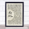 Chris Perez Best I can Vintage Script Song Lyric Wall Art Print