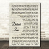 Crowded House Distant Sun Vintage Script Song Lyric Wall Art Print