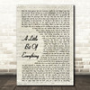 Dawes A Little Bit Of Everything Vintage Script Song Lyric Wall Art Print