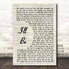 Edwin McCain Ill Be Vintage Script Song Lyric Wall Art Print