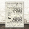Garth Brooks Callin' Baton Rouge Vintage Script Song Lyric Wall Art Print