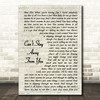 Gloria Estefan Can't Stay Away From You Vintage Script Song Lyric Wall Art Print