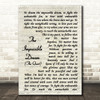 Andy Williams The Impossible Dream (The Quest) Vintage Script Song Lyric Wall Art Print