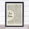 Michael McDonald Sweet Freedom Vintage Script Song Lyric Wall Art Print