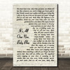 Bob Dylan It's All Over Now, Baby Blue Vintage Script Song Lyric Quote Music Print