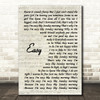 Lionel Richie Easy Vintage Script Song Lyric Quote Music Print