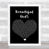 Sean Kingston Beautiful Girls Black Heart Song Lyric Print