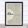 Imagine Dragons Believer Vintage Script Song Lyric Quote Print