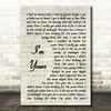 Jack Savoretti I'm Yours Vintage Script Song Lyric Quote Print