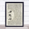 K-Ci & JoJo All My Life Vintage Script Song Lyric Quote Print